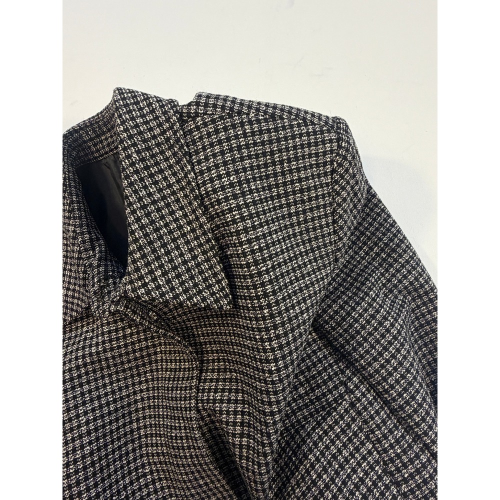 Pendleton Vintage Knockabouts Jacket Womens 10 Black White Wool Zip Micro-check - Picture 11 of 11